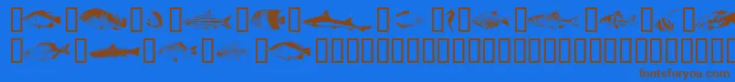 Fishpta ffy Font – Brown Fonts on Blue Background