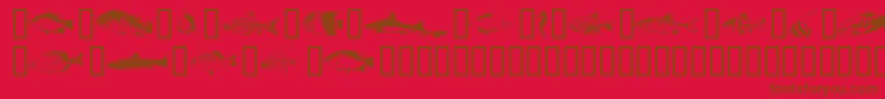 Weitere Informationen zur Fishpta ffy-Schriftart Fishpta ffy-Schriftart – Braune Schriften auf rotem Hintergrund
