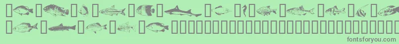 Fishpta ffy Font – Gray Fonts on Green Background