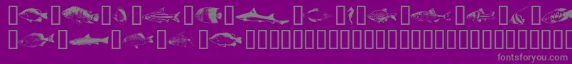 フォントFishpta ffy – 紫の背景に灰色の文字