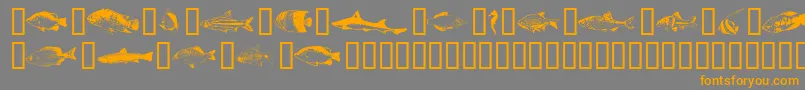 フォントFishpta ffy – オレンジの文字は灰色の背景にあります。