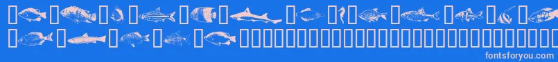 Fishpta ffy Font – Pink Fonts on Blue Background