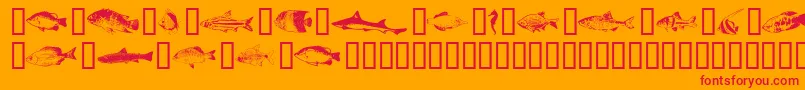 More about Fishpta ffy Font Fishpta ffy Font – Red Fonts on Orange Background