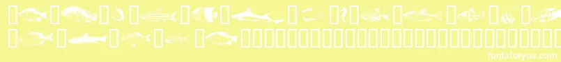Fishpta ffy-fontti – valkoiset fontit keltaisella taustalla