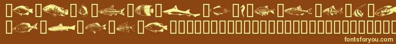 Fishpta ffy Font – Yellow Fonts on Brown Background