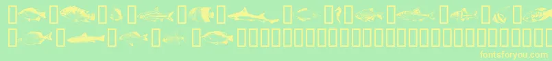 fuente Fishpta ffy – Fuentes Amarillas Sobre Fondo Verde