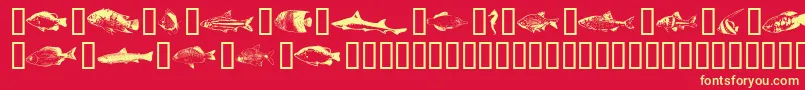 Fishpta ffy Font – Yellow Fonts on Red Background