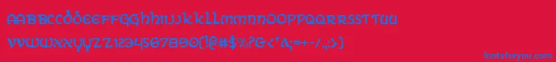 Fonte ErinGoBraghCondensed – fontes azuis em um fundo vermelho