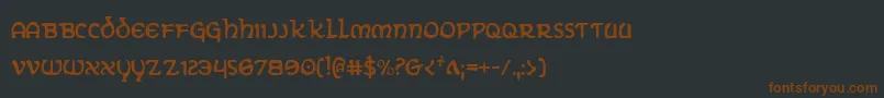 フォントErinGoBraghCondensed – 黒い背景に茶色のフォント