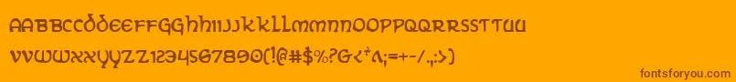 ErinGoBraghCondensed Font – Brown Fonts on Orange Background