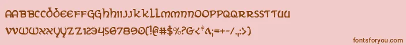 フォントErinGoBraghCondensed – ピンクの背景に茶色のフォント