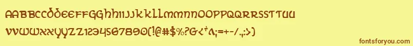 ErinGoBraghCondensed Font – Brown Fonts on Yellow Background