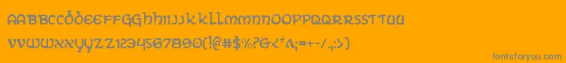 Fonte ErinGoBraghCondensed – fontes cinzas em um fundo laranja