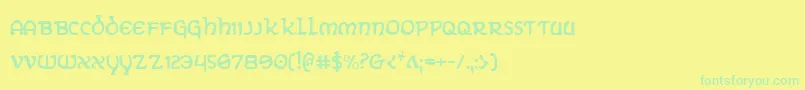 ErinGoBraghCondensed-Schriftart – Grüne Schriften auf gelbem Hintergrund