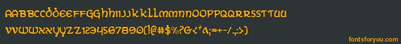 Czcionka ErinGoBraghCondensed – pomarańczowe czcionki na czarnym tle