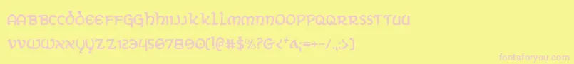ErinGoBraghCondensed-Schriftart – Rosa Schriften auf gelbem Hintergrund