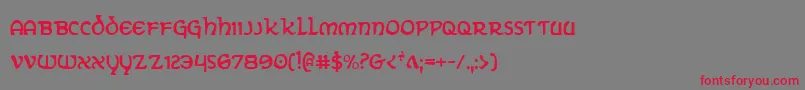 Шрифт ErinGoBraghCondensed – красные шрифты на сером фоне
