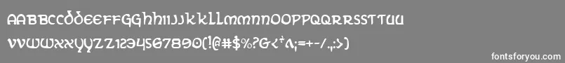 Czcionka ErinGoBraghCondensed – białe czcionki na szarym tle