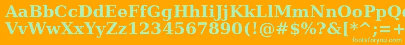 AeAlmateenBold-fontti – vihreät fontit oranssilla taustalla