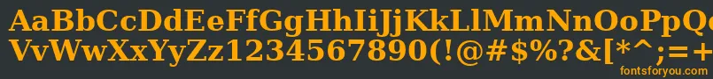 AeAlmateenBold-fontti – oranssit fontit mustalla taustalla