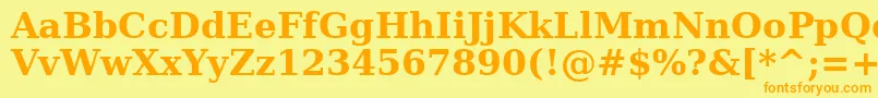 AeAlmateenBold Font – Orange Fonts on Yellow Background