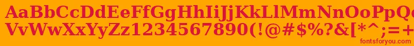 AeAlmateenBold Font – Red Fonts on Orange Background