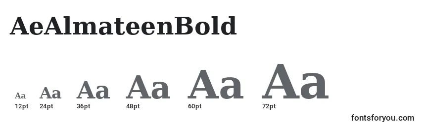 Размеры шрифта AeAlmateenBold