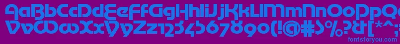 Mottertekturac Font – Blue Fonts on Purple Background