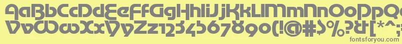 フォントMottertekturac – 黄色の背景に灰色の文字