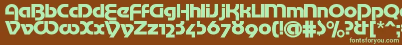 Mottertekturac Font – Green Fonts on Brown Background