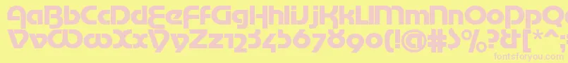 Mottertekturac Font – Pink Fonts on Yellow Background