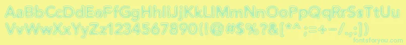 Distrov Font – Green Fonts on Yellow Background