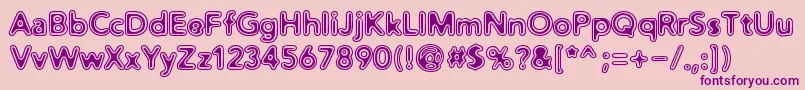 Distrov-Schriftart – Violette Schriften auf rosa Hintergrund