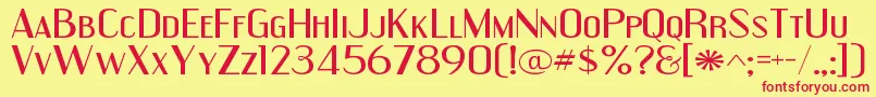 EngebrechtreexpRegular Font – Red Fonts on Yellow Background