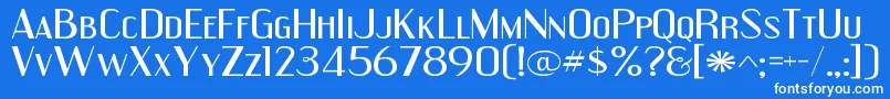 EngebrechtreexpRegular-Schriftart – Weiße Schriften auf blauem Hintergrund