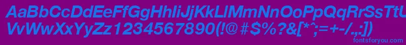 フォントOlnovaBoldita – 紫色の背景に青い文字