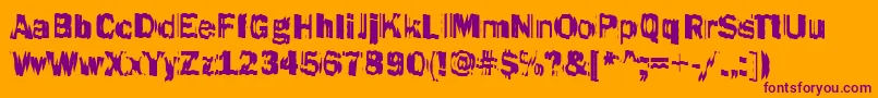 Weitere Informationen zur Funky46Bold-Schriftart Funky46Bold-Schriftart – Violette Schriften auf orangefarbenem Hintergrund