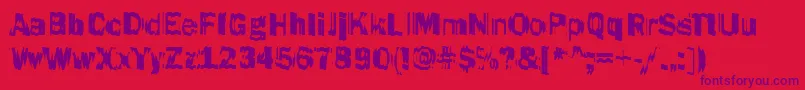 Police Funky46Bold – polices violettes sur fond rouge