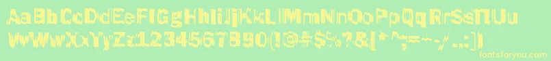 Funky46Bold-Schriftart – Gelbe Schriften auf grünem Hintergrund
