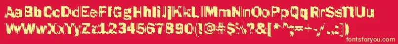 Funky46Bold Font – Yellow Fonts on Red Background
