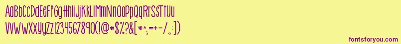 Kghowmanytimes Font – Purple Fonts on Yellow Background