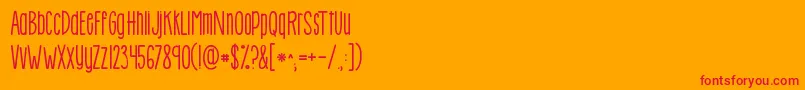 Kghowmanytimes Font – Red Fonts on Orange Background