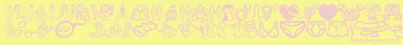 Erotc-fontti – vaaleanpunaiset fontit keltaisella taustalla