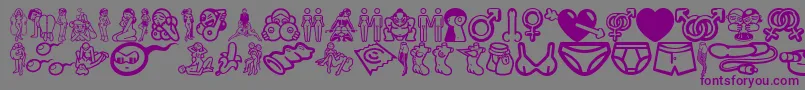 Erotc-fontti – violetit fontit harmaalla taustalla