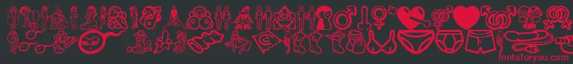 Erotc Font – Red Fonts on Black Background