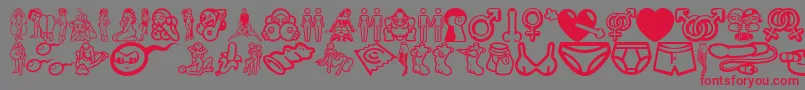 Erotc Font – Red Fonts on Gray Background