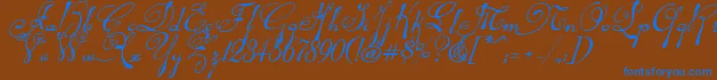 Rhalinai Font – Blue Fonts on Brown Background