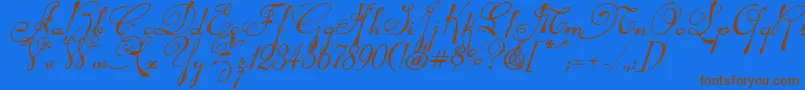 Rhalinai Font – Brown Fonts on Blue Background