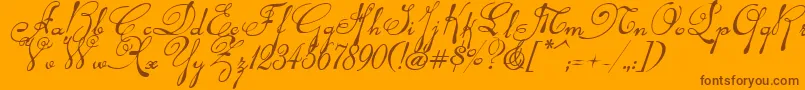 Rhalinai Font – Brown Fonts on Orange Background