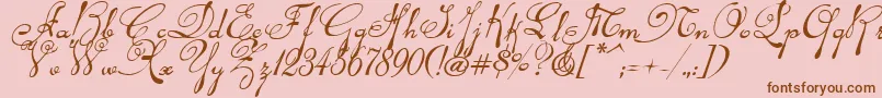 Rhalinai Font – Brown Fonts on Pink Background